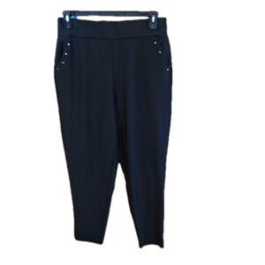 Lark + Grey Straight Leg Black Pants with Rivets Women Size 1X